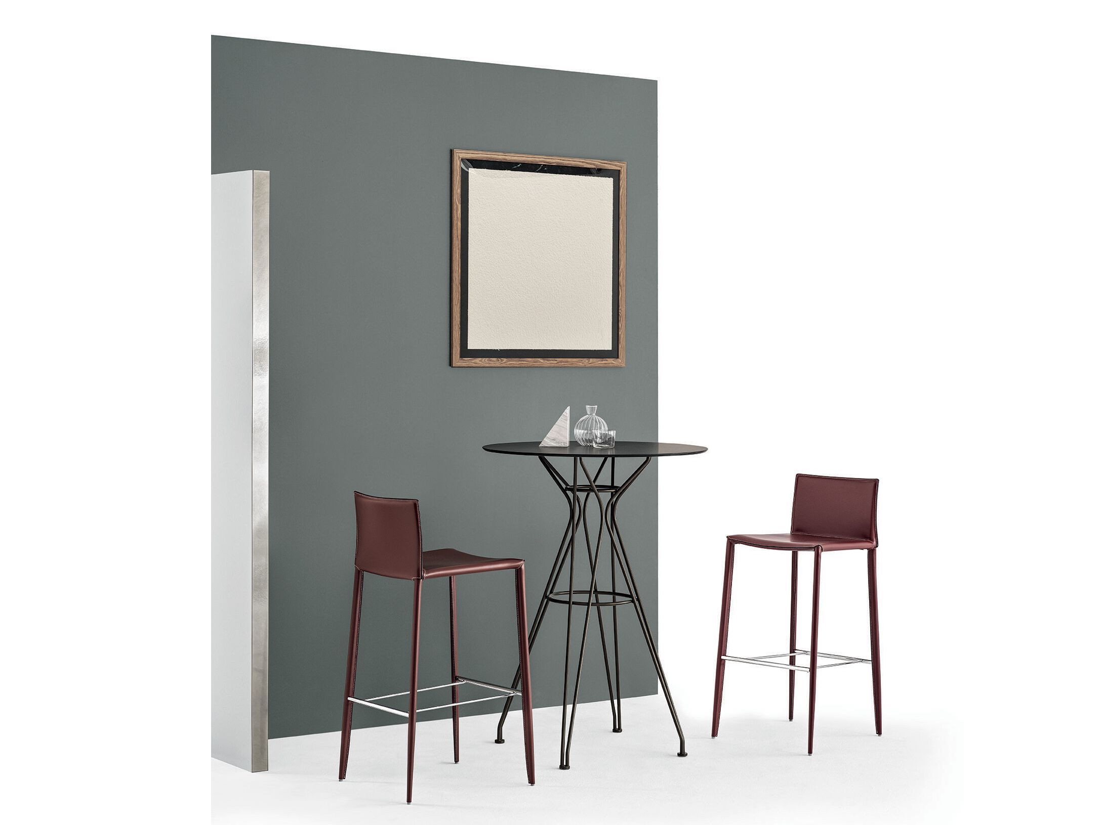 Высокий круглый стол из стали и дерева Bontempi Casa VINCENT ARCH-00045401 - Вид №1