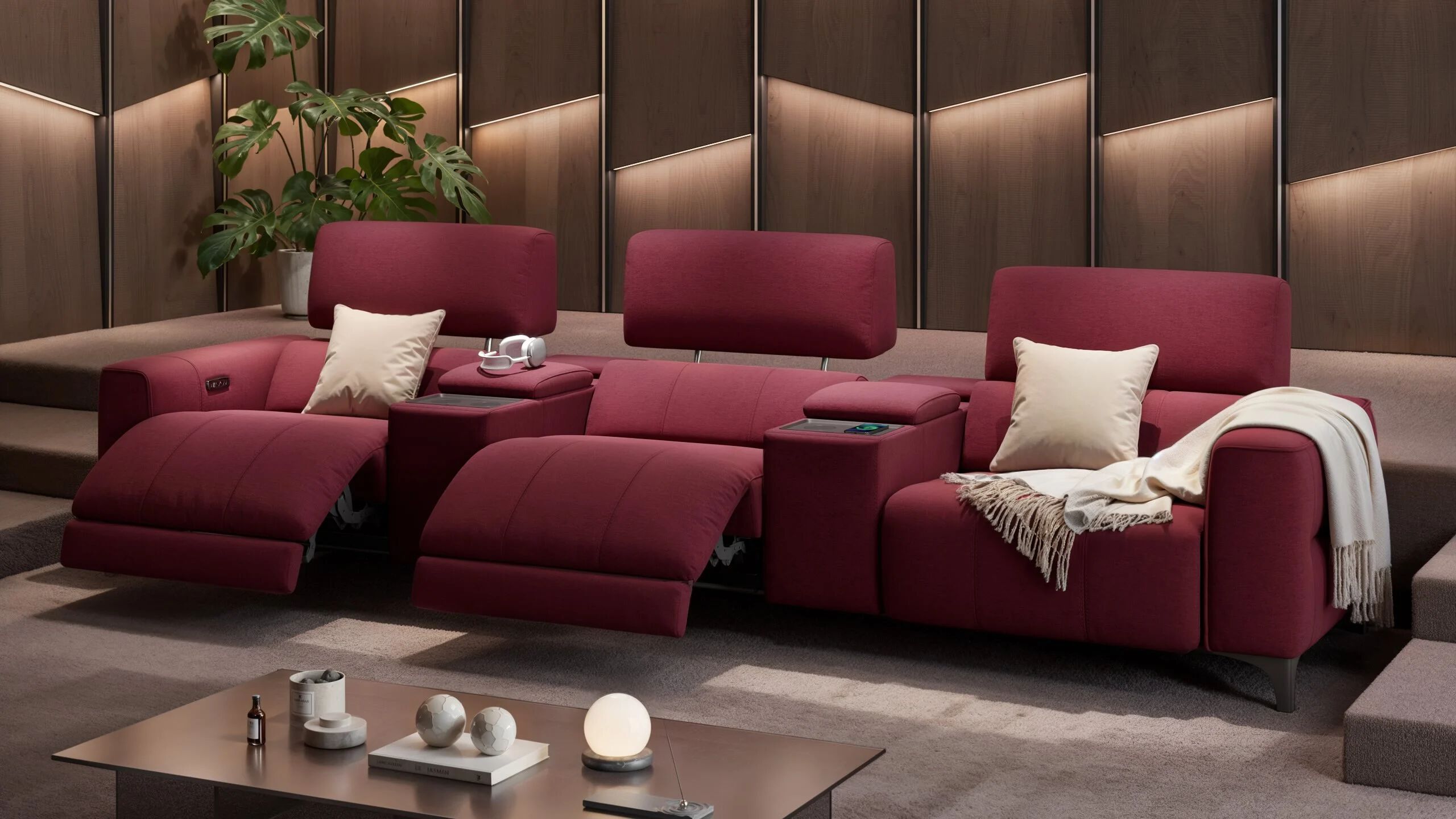 Домашний кинотеатр 3 местный тканевый диван Sofanella Nanto Kino ARCH-00017887 - Вид №1