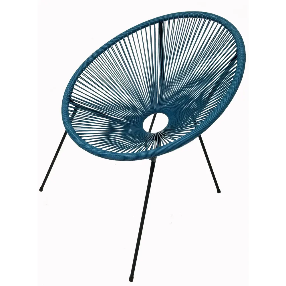 Стул садовый Акапулько 69x78.5x71.5 см сталь/искусственный ротанг голубой Santreyd STLM-2013238 - Вид №1