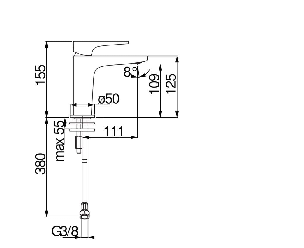 Однорычажный смеситель для раковины без слива Nobili Yoyo ARCH-00027303 - Вид №5
