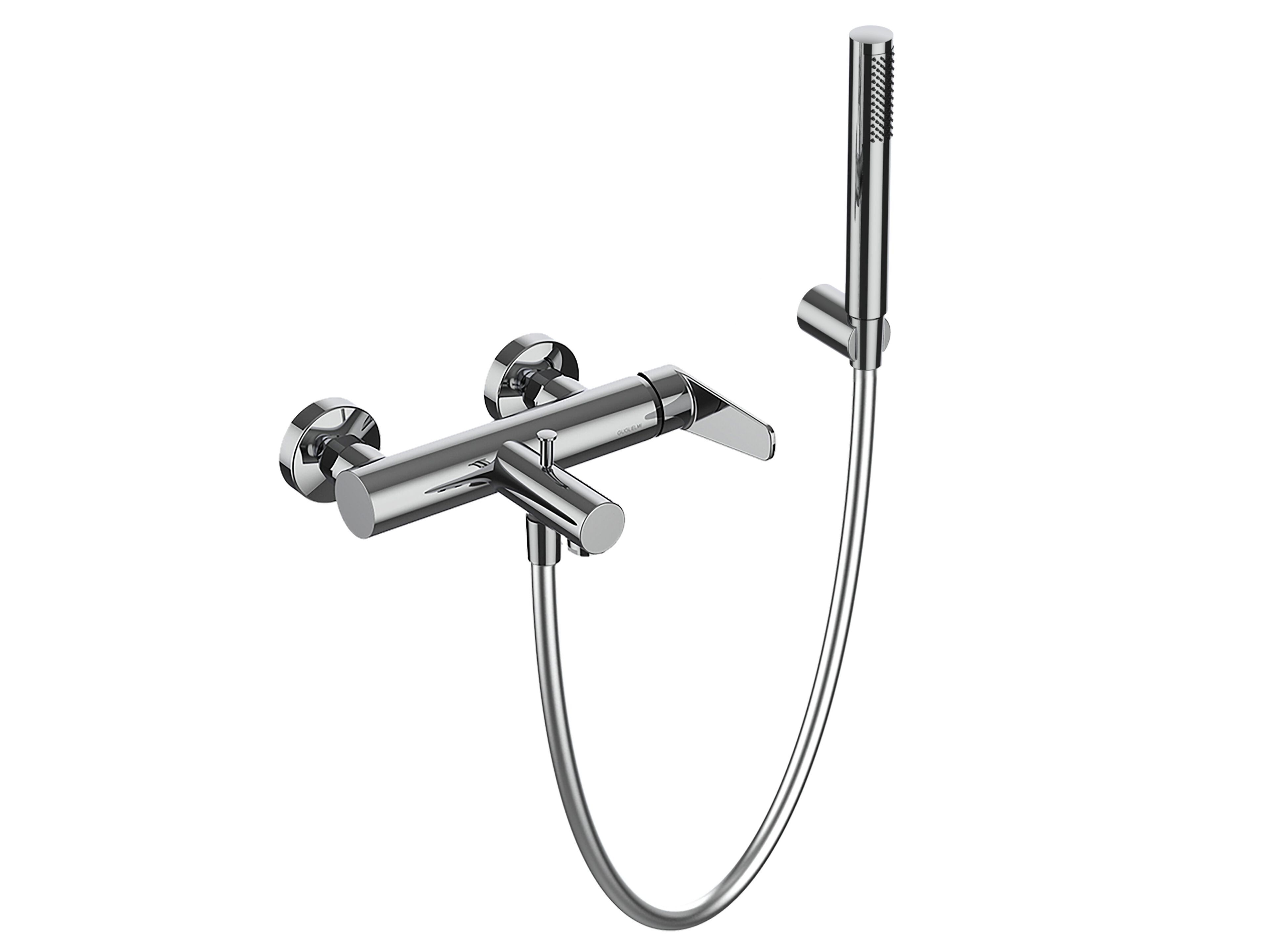 Настенный однорычажный смеситель для ванны с ручным душем GUGLIELMI RUBINETTERIE сегодня ARCH-00150851