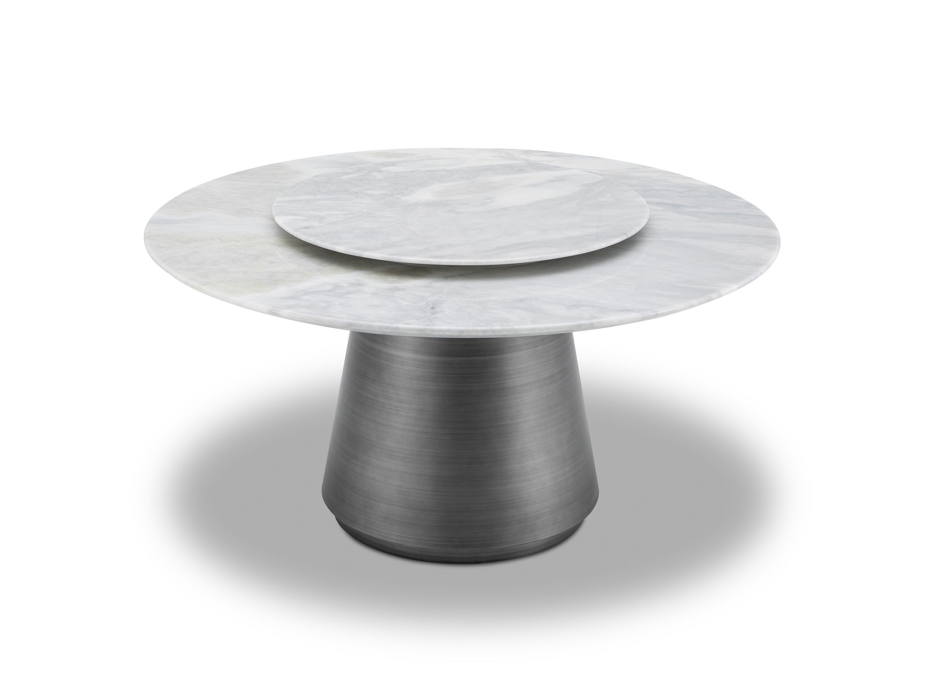 Круглый обеденный стол из мрамора и нержавеющей стали с Lazy Susan CAMPO DE' FIORI AST843 ARCH-00013975 - Вид №1