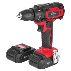 Дрель-шуруповерт аккумуляторная Elitech ДА 20-2СЛ E2201.023.01, 20 В Li-ion 2x2 Ач
