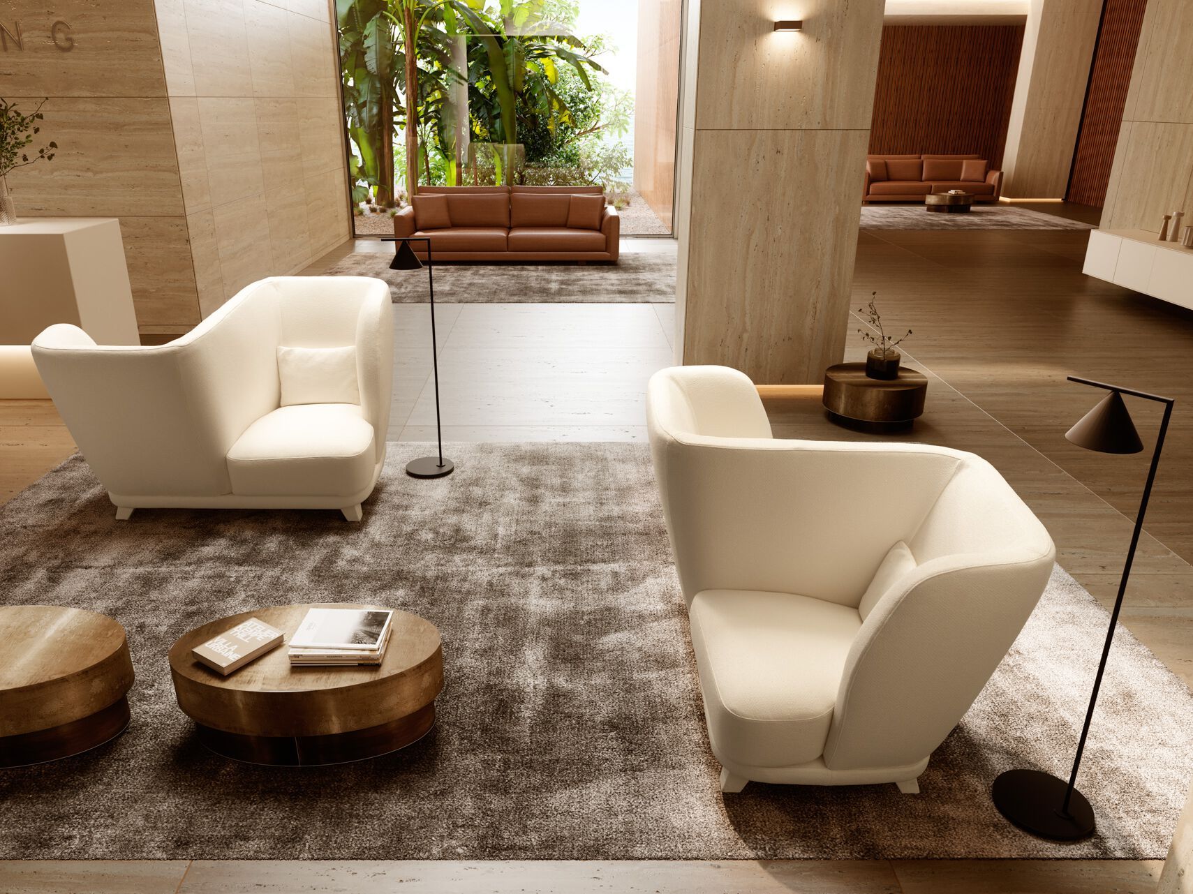 Кресло для контрактной ткани с высокой спинкой VALENTINI Criss Cross ARCH-00073296 - Вид №3