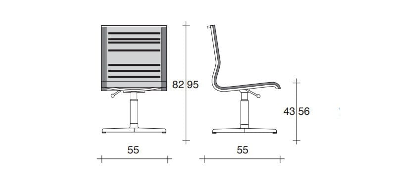 4-спицевое сетчатое вращающееся офисное кресло TALIN KEYPLUS 3156 ARCH-00035041 - Вид №2