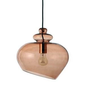Лампа подвесная Grace, ø30 см, бронзовое стекло, бронзовый цоколь