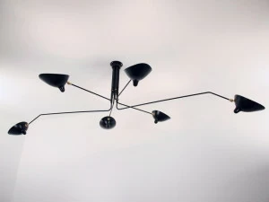 Serge Mouille Регулируемый металлический потолочный светильник  P6b