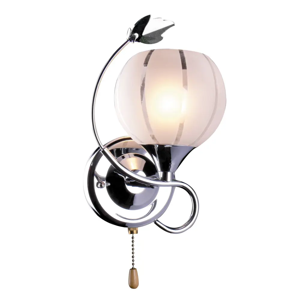 Бра Юнион 1xE27х60 Вт, металл/стекло, цвет хром/белый Eurosvet STLM-2063361