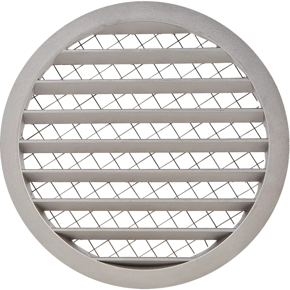 Решётка вентиляционная с сеткой Ore Alu D200 мм металл цвет нержавеющая сталь STLM-2089244 - Вид №1