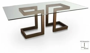 Gonzalo De Salas Прямоугольный обеденный стол из железа и стекла Lisa