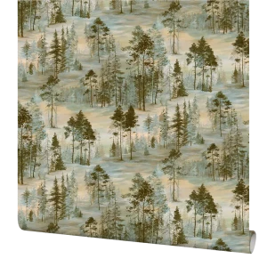 Обои флизелиновые Elysium Сосновый бор бежевые/голубые 1.06 м Е89205