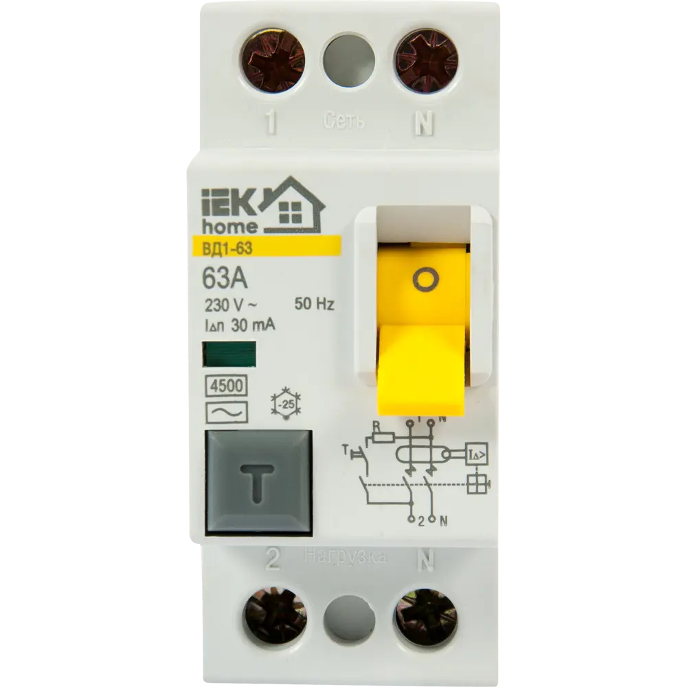 IEK Home УЗО ВД1-63 - защита от токов утечки для дома 18072601 STLM-0009420 - Вид №1