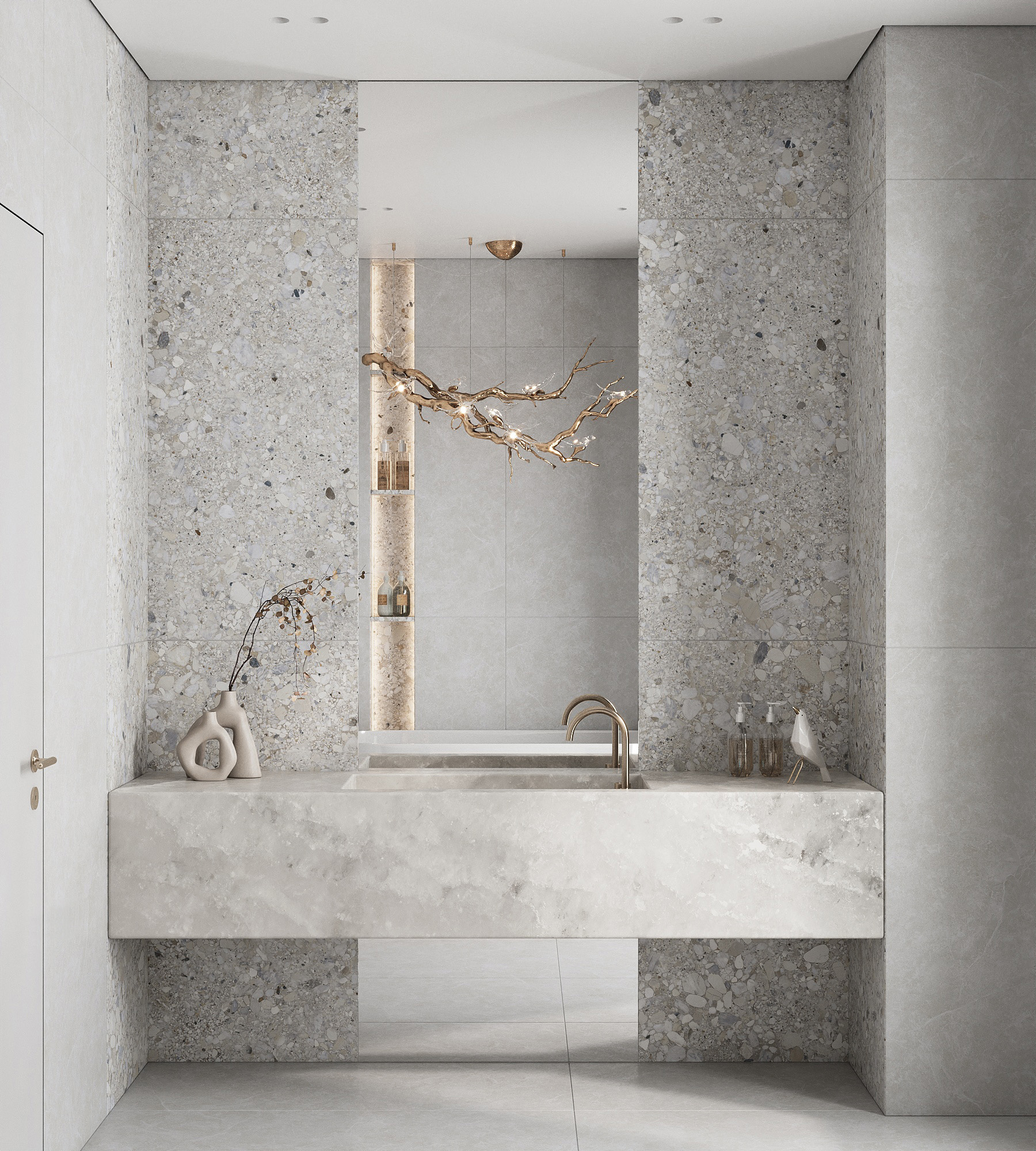 Керамогранит GLIATO TERRAZZO 60х120 Creanza SL1001-A 
