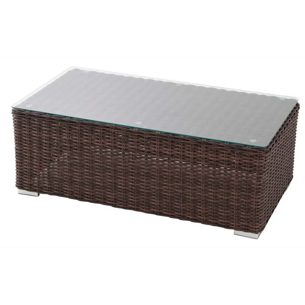 Стол садовый прямоугольный Naterial Costa Rica 60x112x41.5 см алюминий/стекло коричневый STLM-2073845 - Вид №2