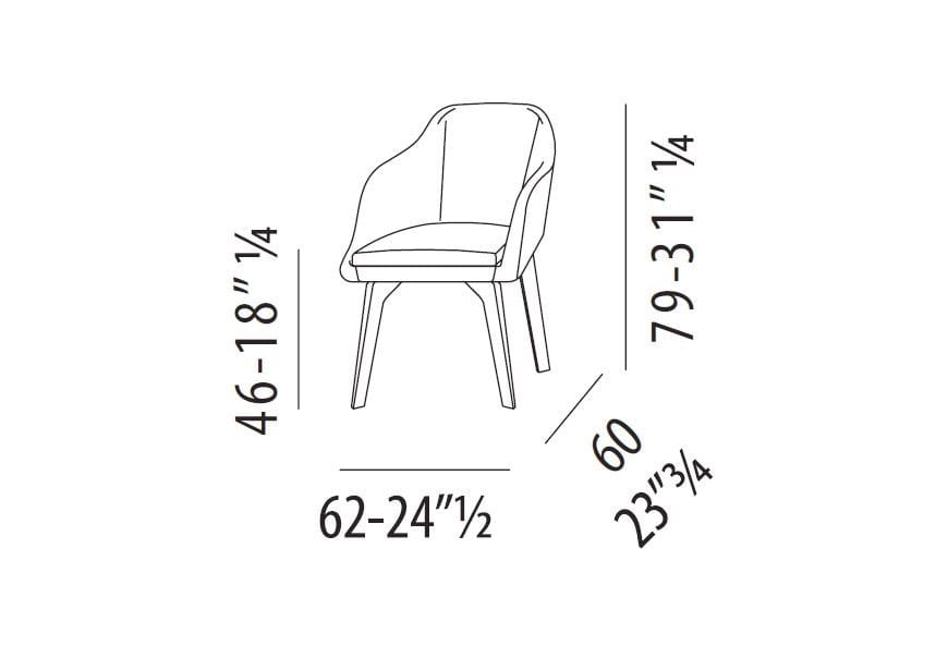Стул из ткани или кожи с подлокотниками Vibieffe 430 Опера ARCH-00076402 - Вид №6