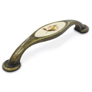 Мебельная ручка-скоба Jet 227-128 RH227J.128BA, замак/керамика, ант.бронза