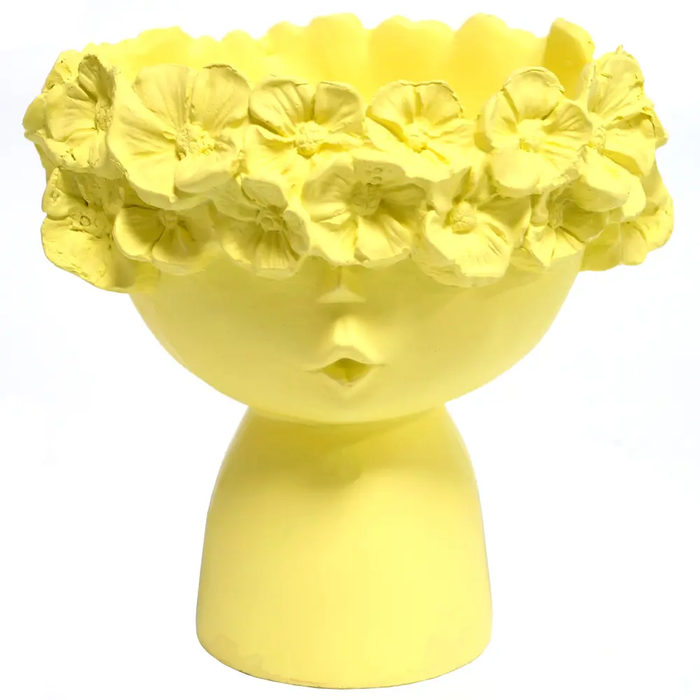 Ваза фигурная Мила гипс цвет лимон 13.3 см EVIS STLM-2012508 - Вид №1