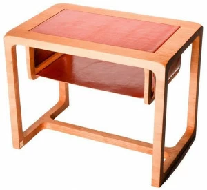 Atelier C.U.B Сервизный столик из вишневого дерева и кожи