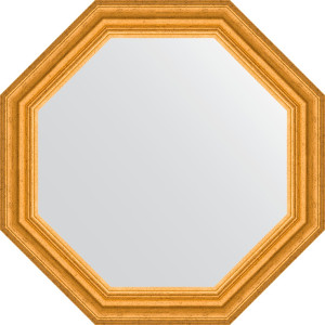 BY 3995 Зеркало в багетной раме - состаренное золото 67 mm EVOFORM Octagon