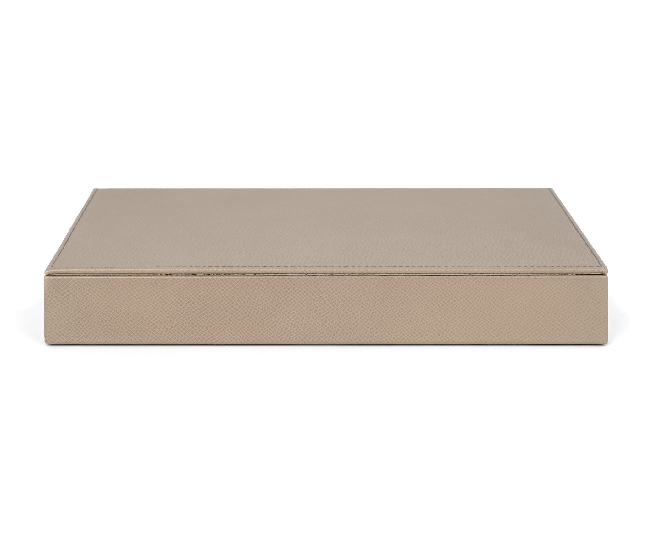 Прямоугольная большая коробка - 27,3X15,5XH4 см / зернистая кожа_светло-серый