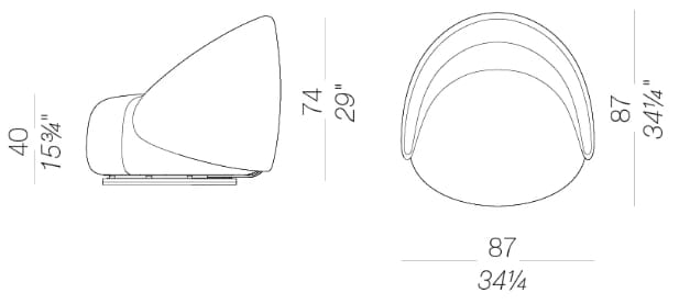 Тканевое вращающееся кресло с подлокотниками Lapalma ARCH-00048005 - Вид №3