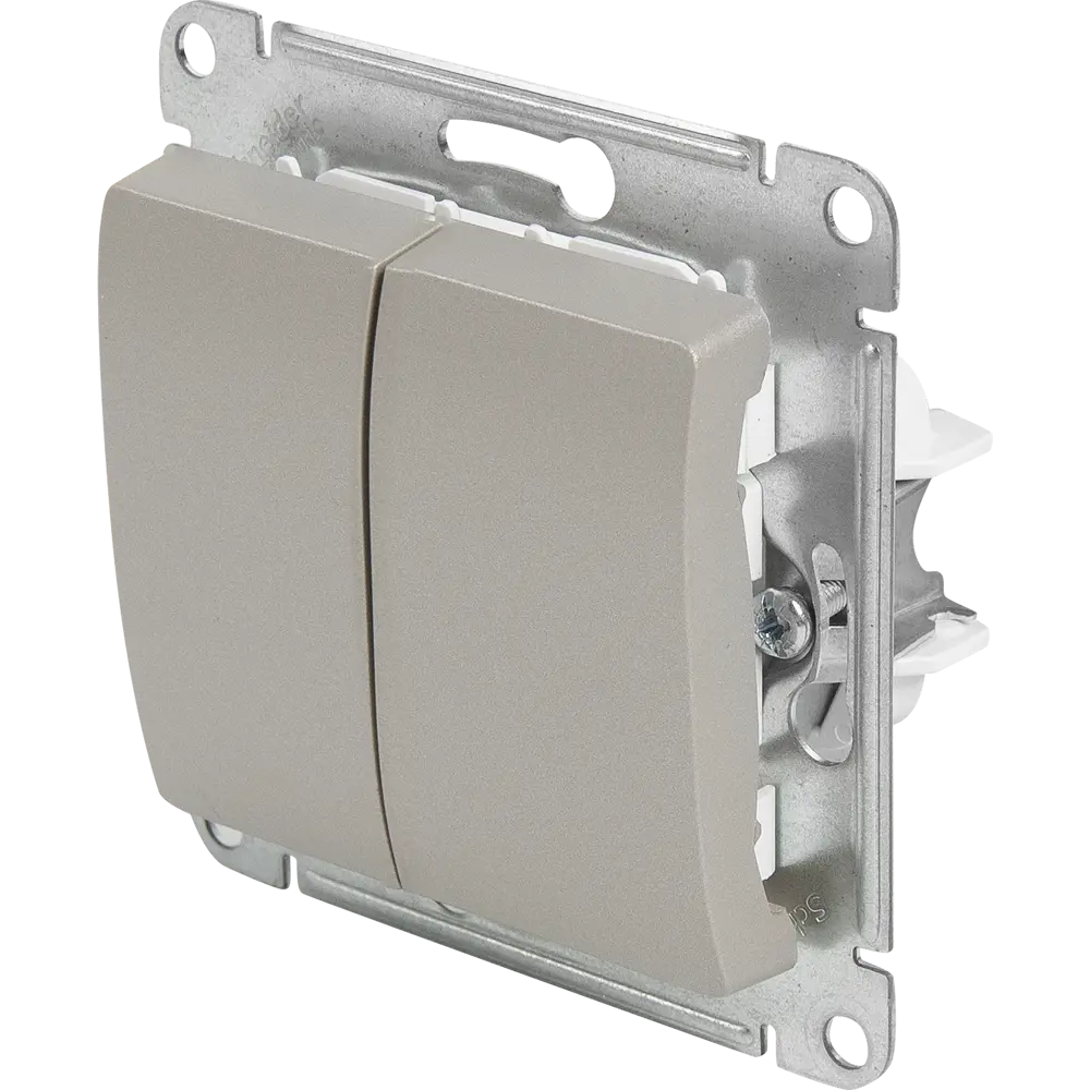 Переключатель Schneider Electric Glossa двухклавишный для управления светом 84730728 STLM-0054167