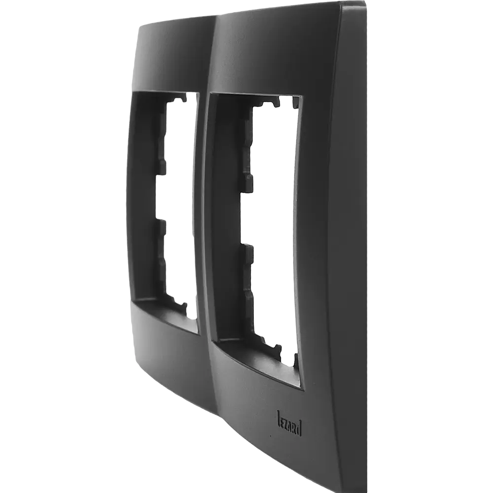 Рамка для розеток и выключателей Lezard Karina 2 поста горизонтальная цвет черный бархат STLM-2077091 - Вид №2