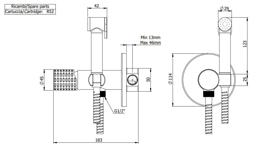 Однорычажный смеситель для душа с ручным душем Remer Rubinetterie Celebrity ARCH-00061764 - Вид №2