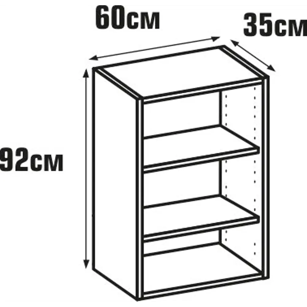 Каркас навесной 60x92x35 см, ЛДСП, цвет белый 18793432 STLM-2198419 DELINIA  - Вид №6