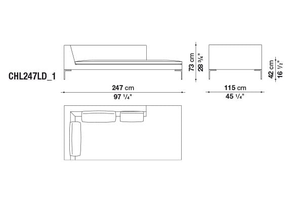 Секционный тканевый диван с полуостровом B&B Italia Charles Large ARCH-00055000 - Вид №2