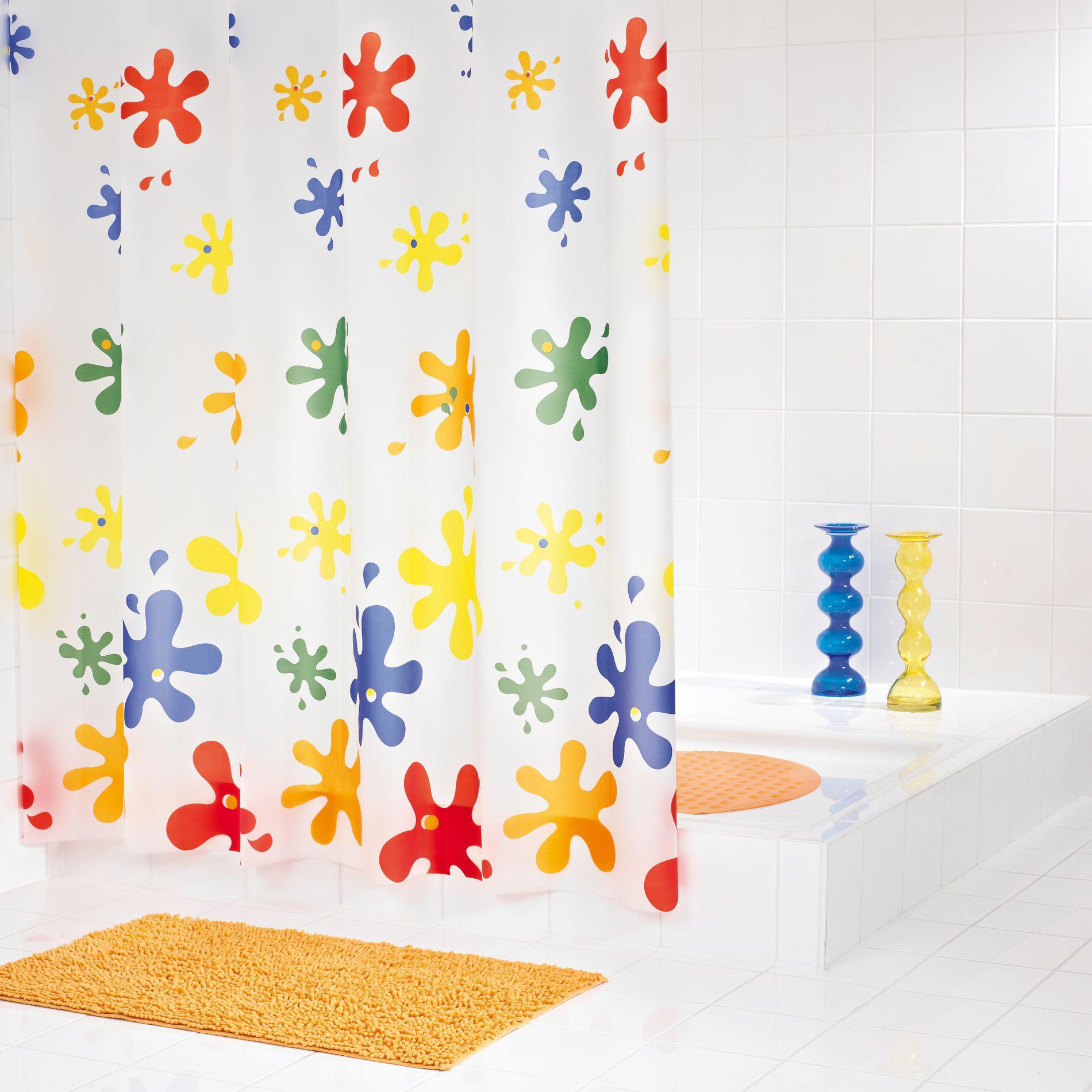 90255700 Штора для ванных комнат Splash цветной 180х200см Шторка для ванной STLM-0152135 RIDDER