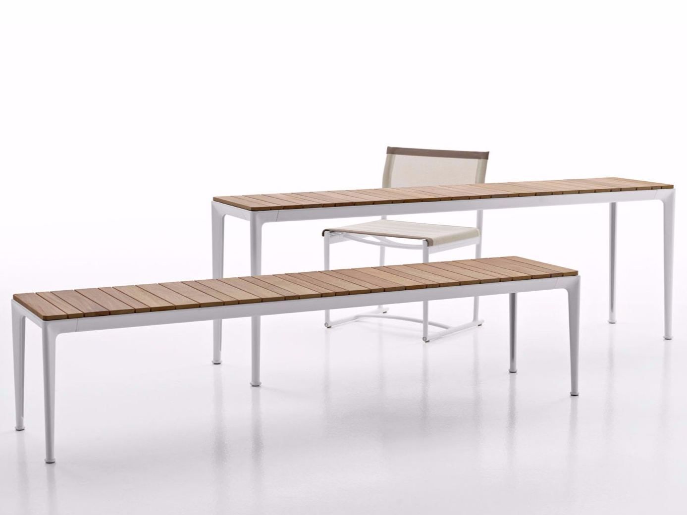 Алюминиевая и деревянная Садовая прямоугольная консоль B&B Italia Outdoor мирт ARCH-00078701 - Вид №1