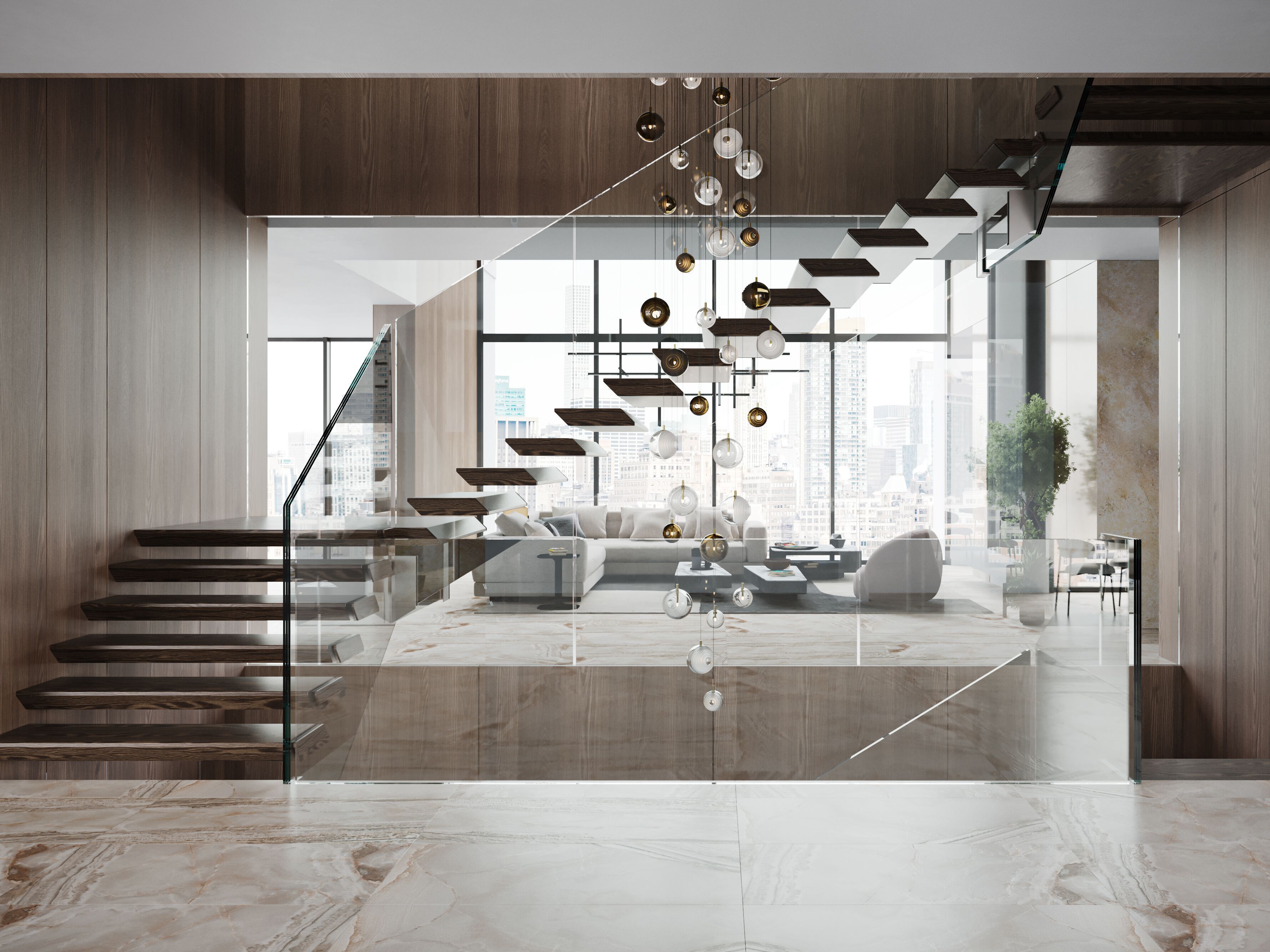 Лестница из дерева и стекла Siller Treppen MEGA MANSION ARCH-00080133