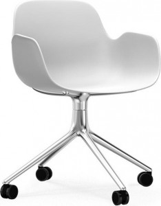 604973 Кресло Swivel 4W Aluminium / White Normann Copenhagen Form