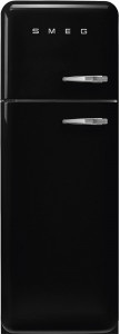 FAB30LBL5 Холодильник / отдельностоящий двухдверный холодильник, стиль 50-х годов, 60 см, черный, петли слева SMEG