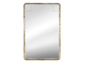 Прямоугольное настенное зеркало с латунной рамкой