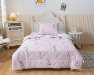 90357303 Комплект постельного белья с одеялом Зайчонок детский сатин цвет розовый STLM-0199113 SOFI DE MARKO
