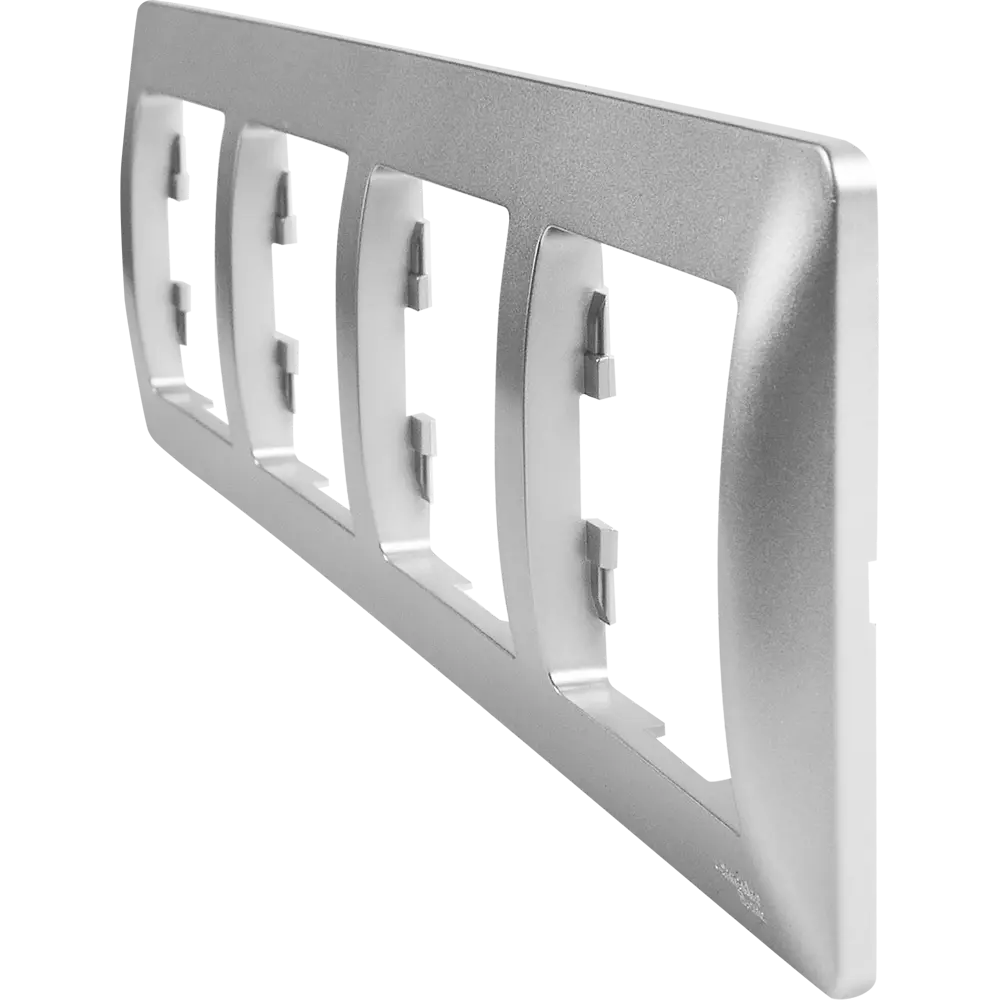 Schneider Electric Glossa - рамка для розеток на 4 поста в алюминиевом исполнении 86710230 STLM-0070833 - Вид №2