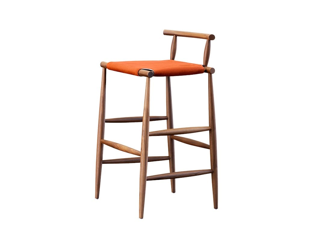 Высокий деревянный стул Miniforms Красная Кожа ARCH-00026542