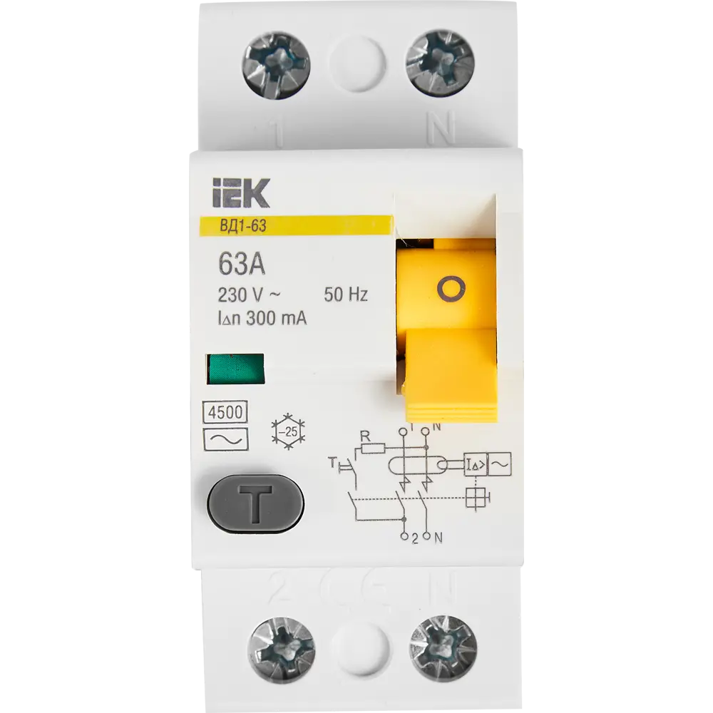 УЗО IEK ВД1-63 2Р 63 А 300 мА 4.5 кА AC STLM-2156574 - Вид №2