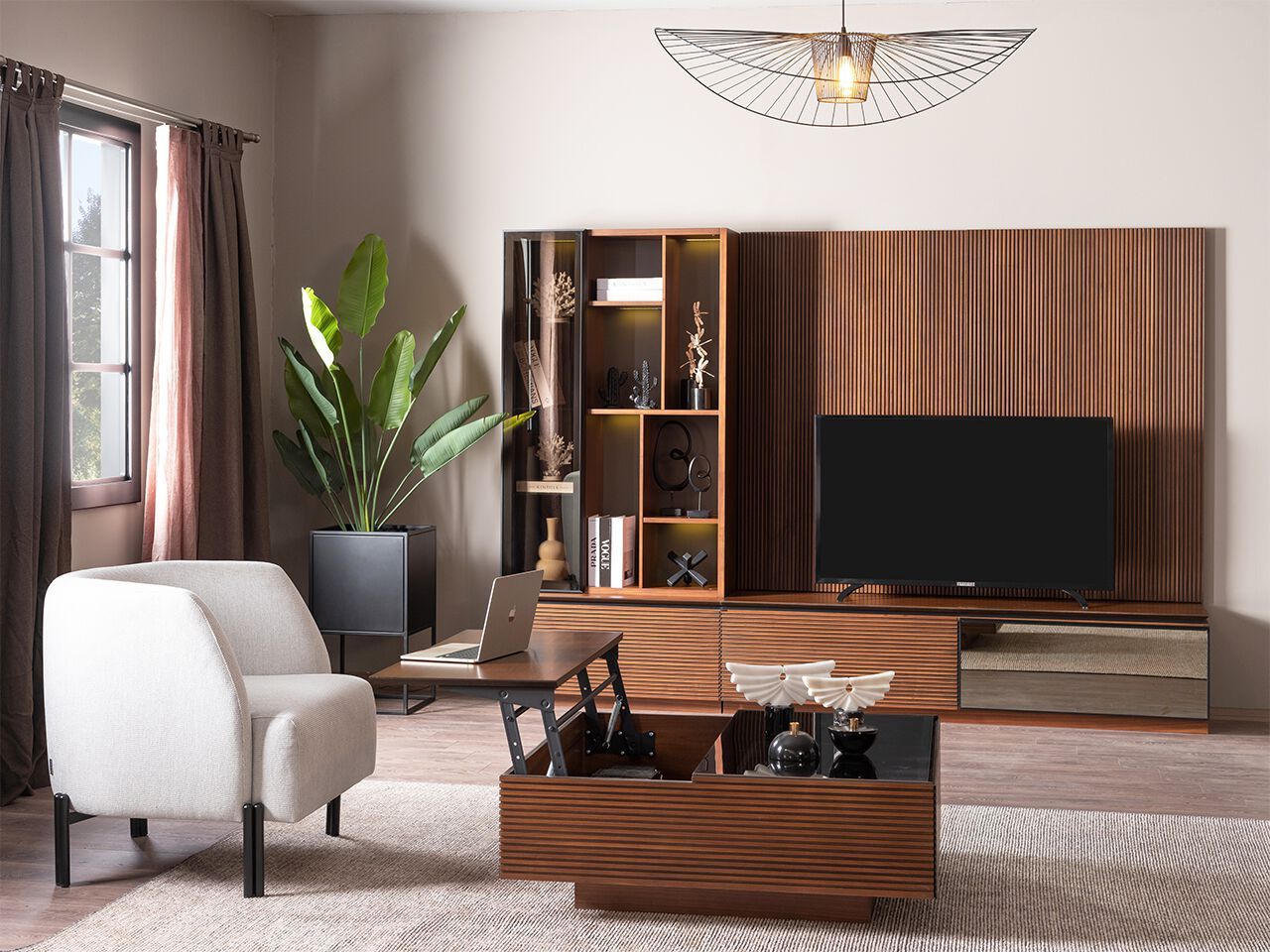 Деревянный квадратный низкий журнальный столик с отсеком для хранения NDESIGN печенье ARCH-00005598 - Вид №1