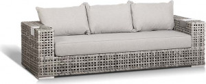 A096E "Тито" диван из искусственного ротанга трехместный, серый 4SIS