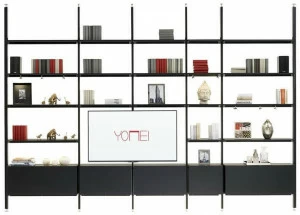 YOMEI Открытый книжный шкаф с подставкой под телевизор Magic matrix