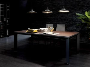 Ozzio Italia Раздвижной обеденный стол из алюминия и дерева  T205