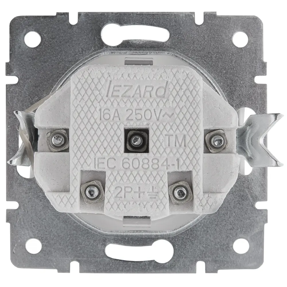 Розетка встраиваемая Lezard Rain с заземлением, со шторками, цвет белый STLM-2202701 - Вид №3