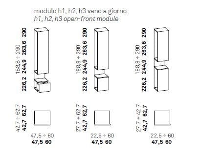 Шкаф с выдвижными ящиками и отсеками Caccaro сетка ARCH-00062317 - Вид №5