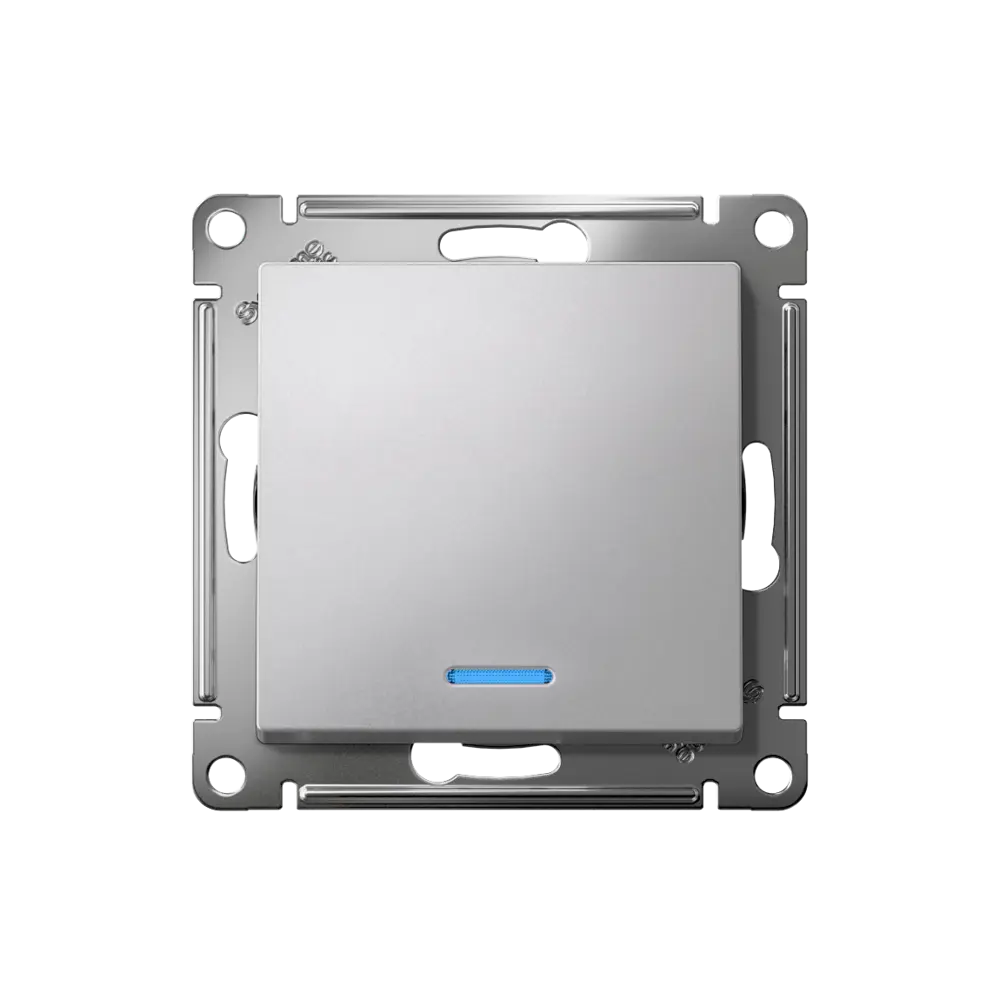 Выключатель встраиваемый Systeme Electric AtlasDesign 1 клавиша с подсветкой цвет алюминий STLM-2204951 - Вид №6