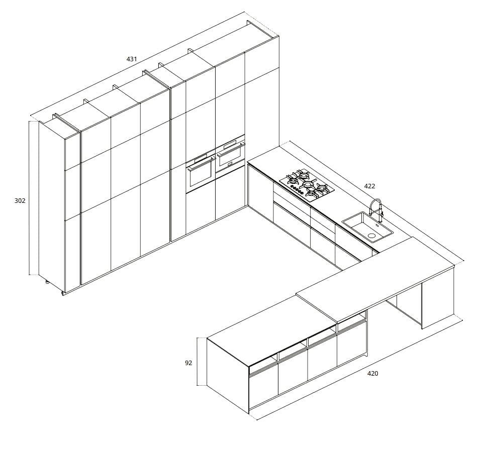 Встроенная кухня Febal Casa Modula ARCH-00033216 - Вид №63