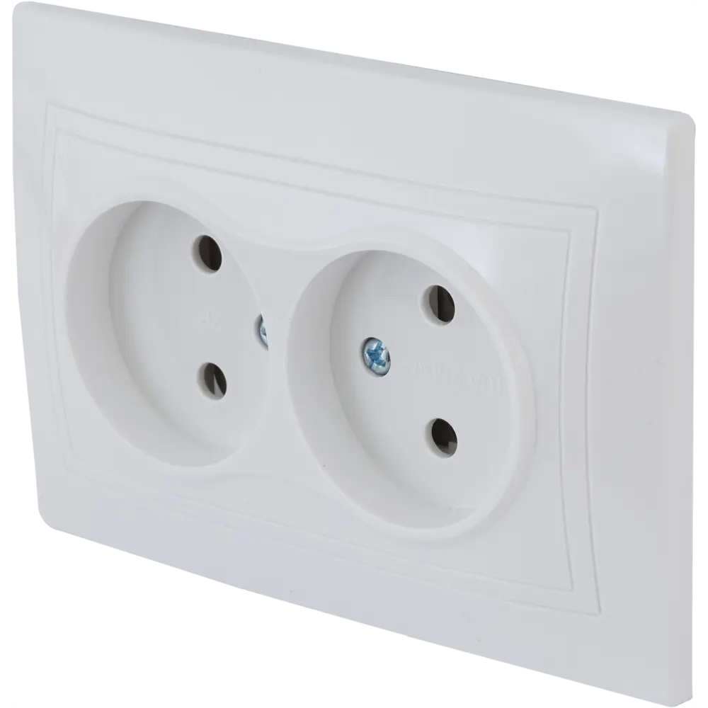 TDM ELECTRIC - Двойная встраиваемая розетка белого цвета для эстетичного монтажа 85591102 Серия отсутствует STLM-0064385 - Вид №1