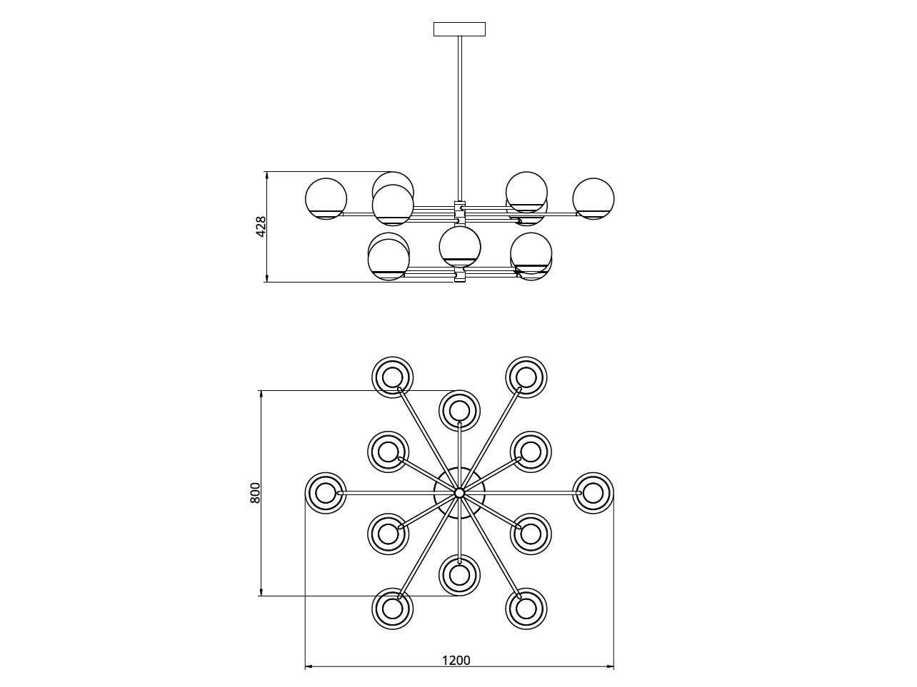 Выдувное стекло светодиодный подвесной светильник Cameron Design House Мяч и обруч ARCH-00137913 - Вид №15